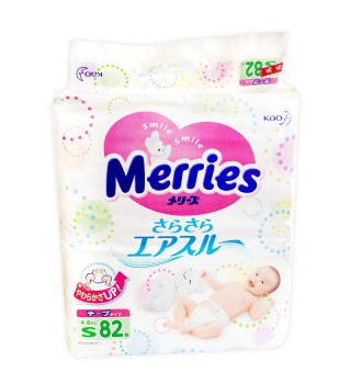 花王（Merries） 日本原装进口花王尿不湿S82片 初生婴儿宝宝尿片新生儿纸尿裤小号