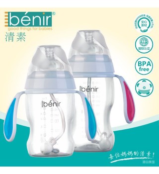 benir 清素 宽口自动PP奶瓶配变流量奶嘴