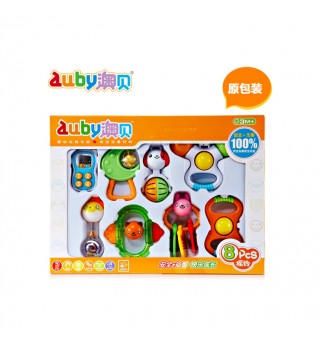 澳贝auby 8只盒装摇铃 婴幼儿套装摇铃宝宝益智玩具