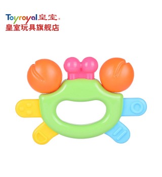 Toyroyal日本皇室玩具 牙胶摇铃 宝宝新生儿 磨牙螃蟹摇铃3个月
