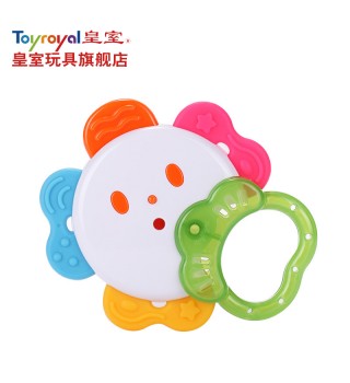 Toyroyal日本皇室玩具 婴儿摇铃 宝宝新生儿牙磨牙胶太阳花3个月
