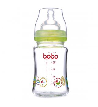 乐儿宝（bobo）宽口径新生优晶瓶玻璃奶瓶