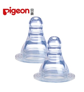 贝亲pigeon标准口径奶嘴(S/M/L/Y)两个透明盒装